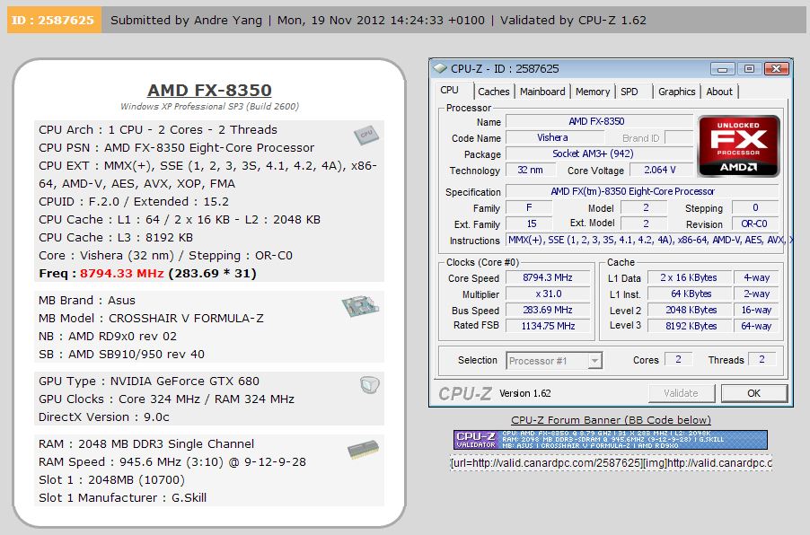 amd fx-8350 record 8794MHz